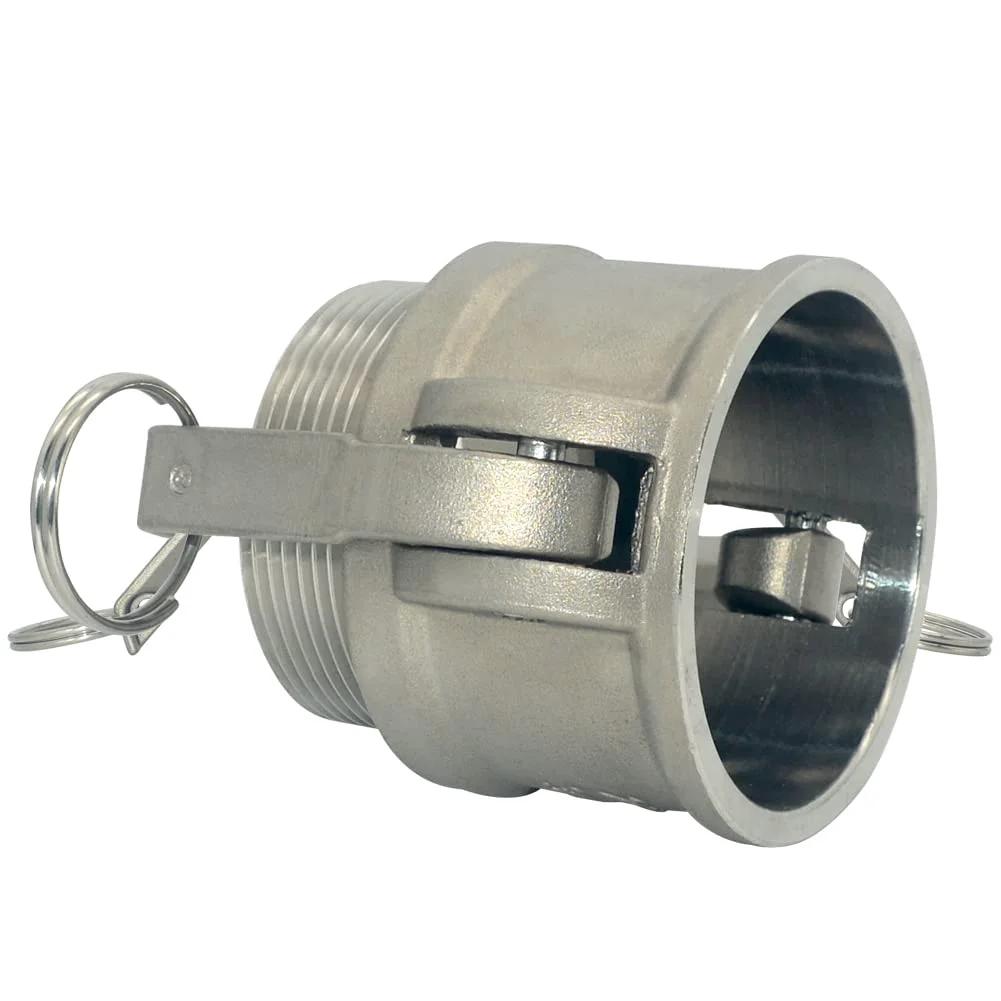 Stainless Steel 2 Inch Type B Camlock Trash Pump Adapter Female Camlock To Male Pipe Threads Heavy Duty Connector