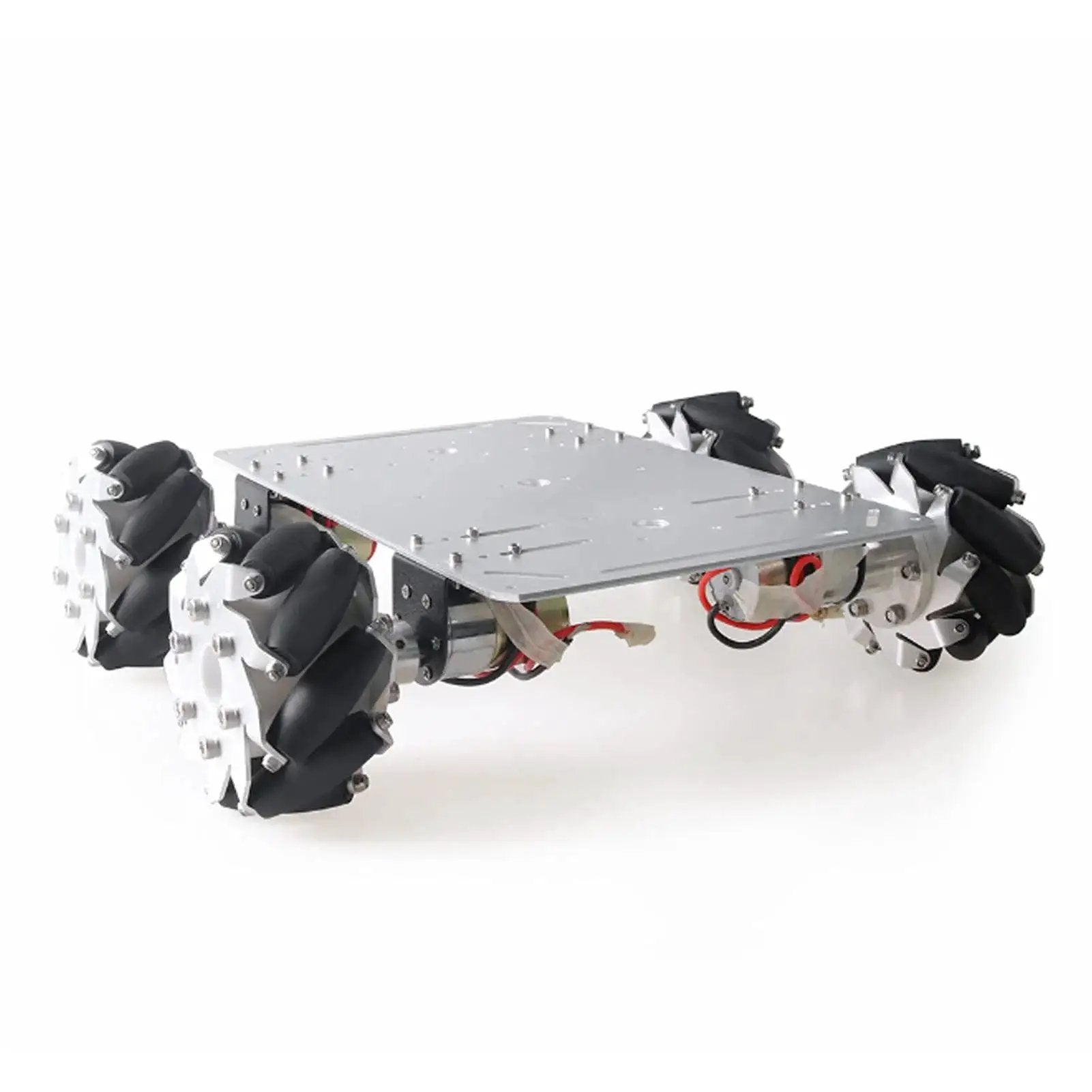 4 Pack 100mm Steel Mecanum Wheels Set For Omni Directional Robot Car With Nine Rubber Rollers And Aluminum Alloy Chassis High Load Capacity
