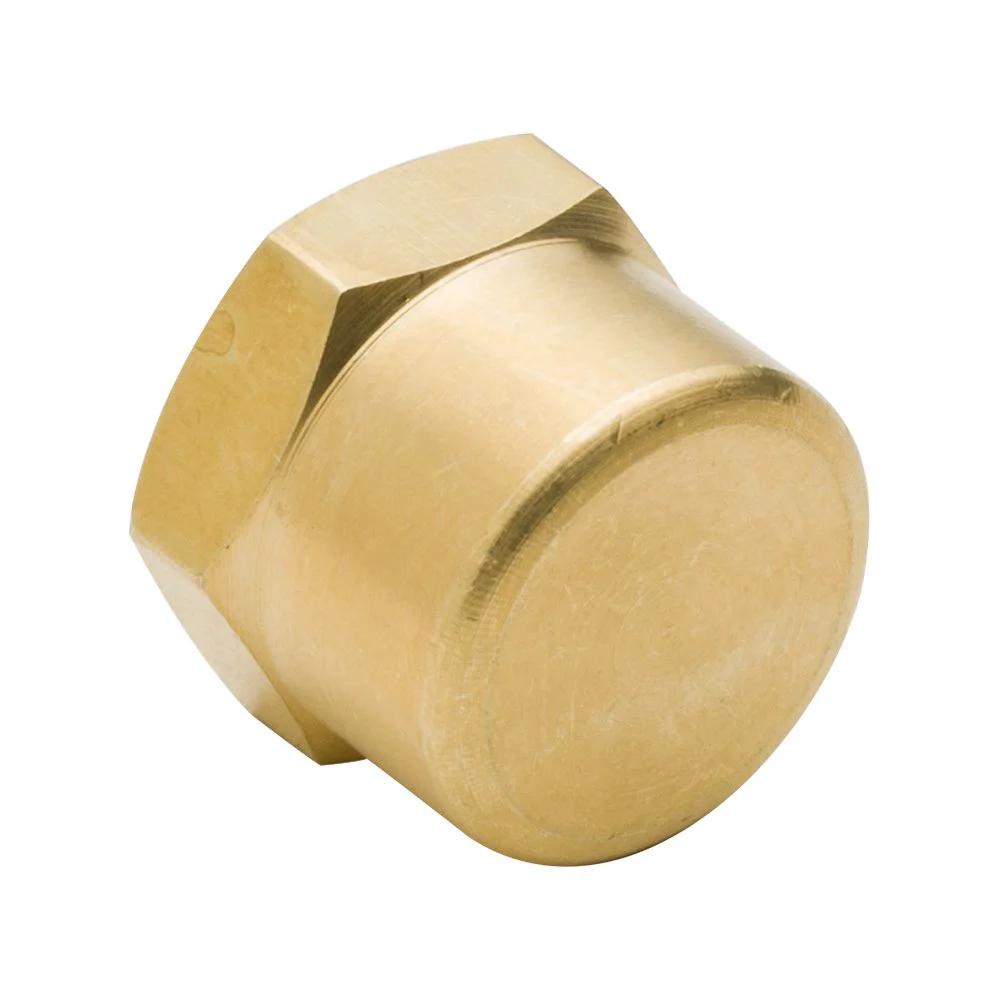 Three Quarter Inch NPT Female Brass Pipe Cap Hex Head Fitting For Terminating Three Quarter Inch NPT Male Pipe Or Fitting With Durable Brass Construction Ideal For LP Gas Natural Gas Refrigeration and Hydraulic Systems Vis