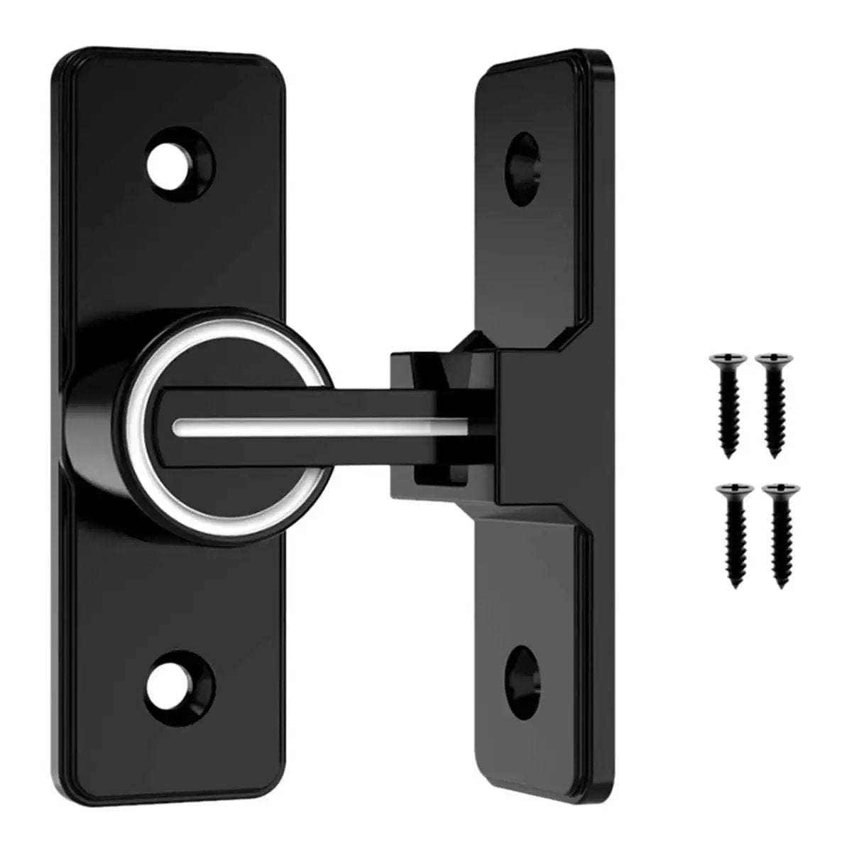 90 Degree Heavy Duty Barn Door Latch Lock For Cabinets Sliding Doors And Barn Doors Zinc Alloy With Matte Black Finish