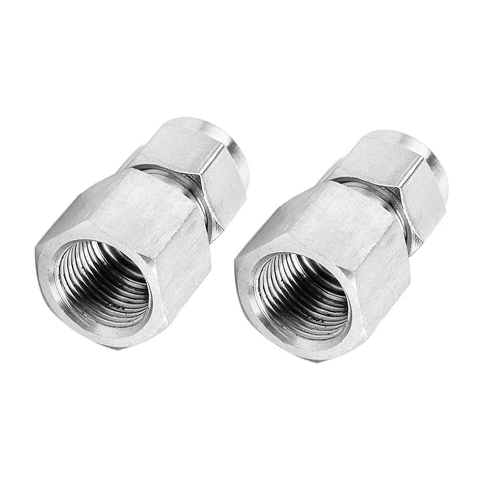 Stainless Steel 304 Compression Tube Fitting for Three Eighths Inch Tube OD to Three Eighths Inch NPT Female Coupler Pack of 2
