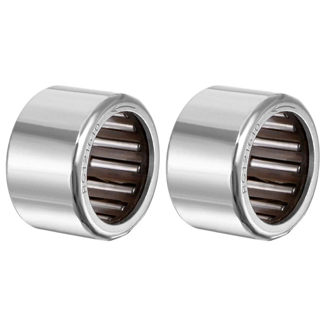 RC121610 One Way Needle Roller Bearing Set Three Quarter Bore 1 Inch OD Five Eighths Wide Two Pack Pre Lubricated GCr15 Steel Rollers