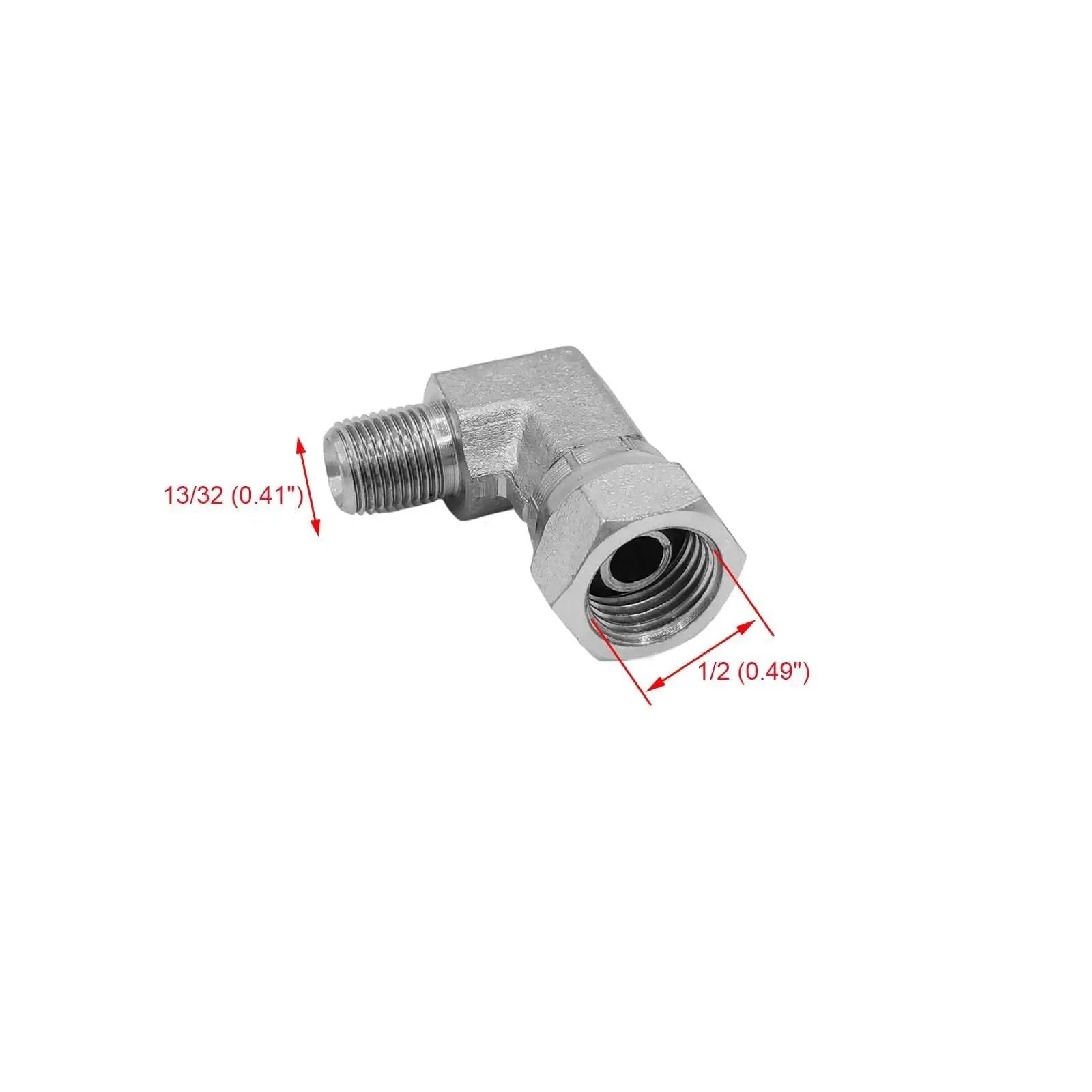 2 Pack Hydraulic Hose Adapter Fitting 1/4 Inch Male NPTF To 1/4 Inch Female NPSM Swivel 90 Degree Elbow SAE Pipe Joints Tube Connector Carbon Steel For Fluid Power Systems And Hydraulic Applications BEITERSTOE