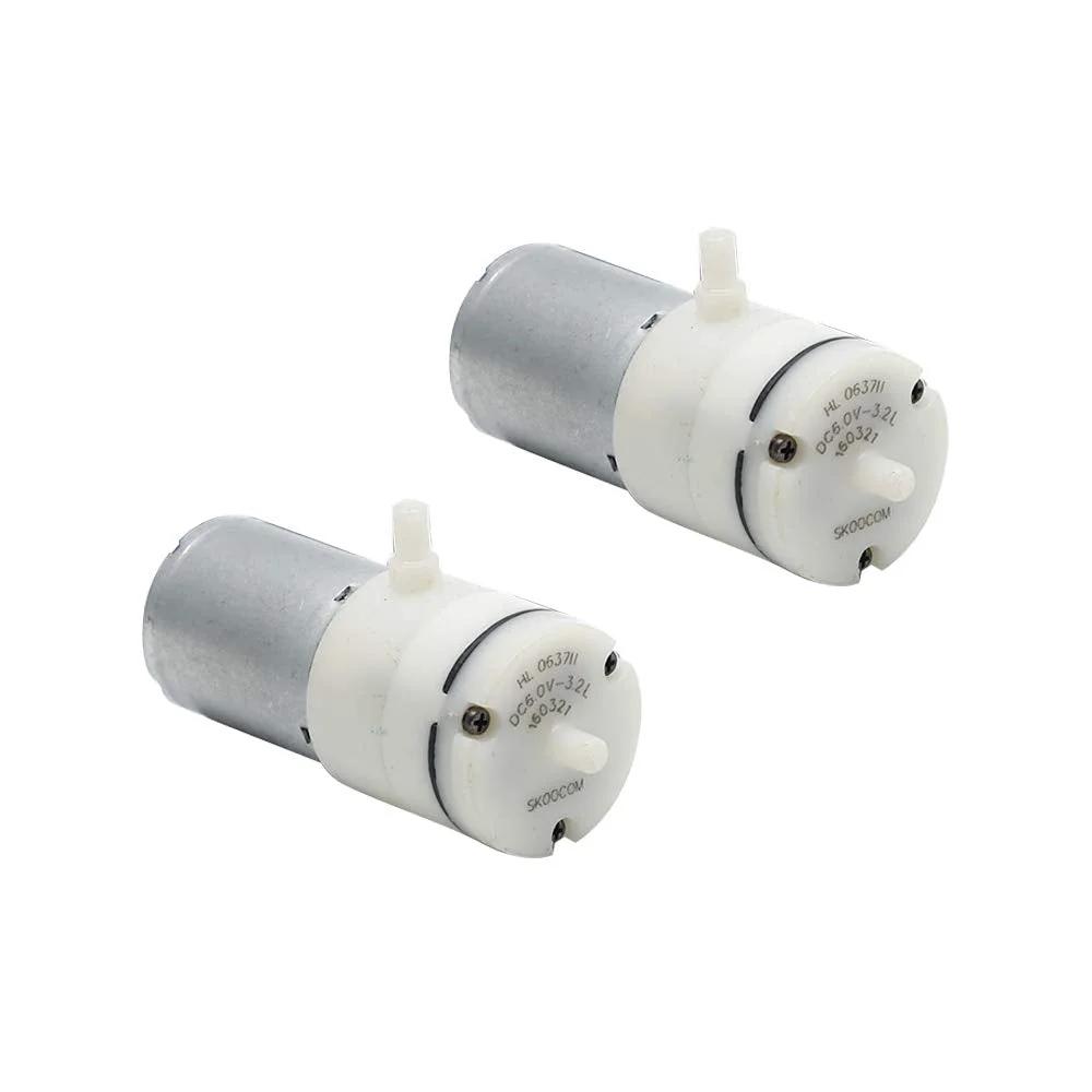 Set Of Two 6V DC Air Pump Motors Mini Vacuum Pump For Treatment Instruments, with visible inlet and outlet on the side.