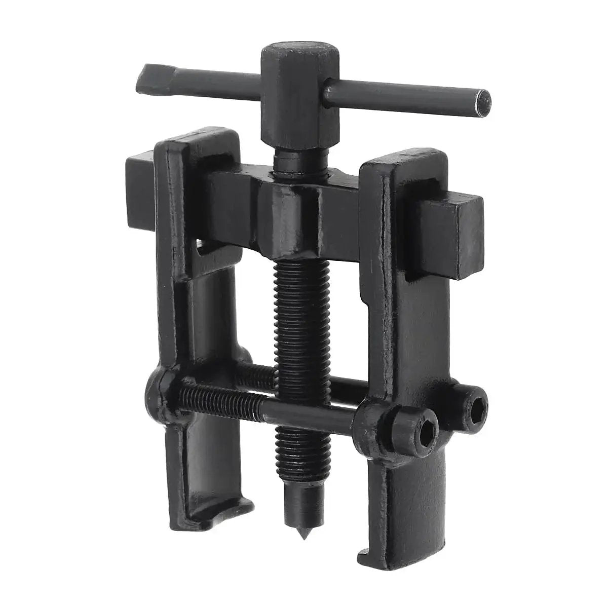 Adjustable Two Jaw Bearing Gear Puller Remover 2 Inch Carbon Steel, side view showing jaws and threaded rod for gear removal