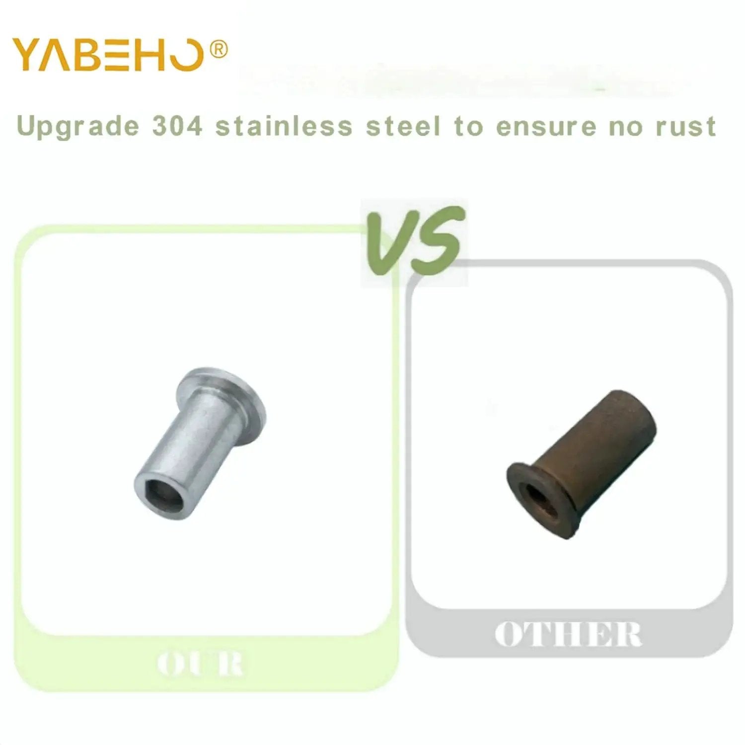 Comparison of 3 Pack 304 Stainless Steel Bearing Sleeve replaces Crathco 3220 with rust-prone alternative.