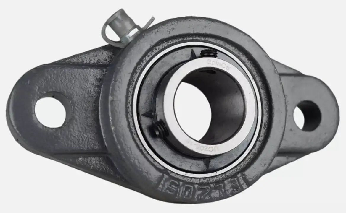 Pack Of 2 1 Inch Flange Bearing For Lower Shaft And Upper Shank Timpte 035-48979 UCFL205-16, two-bolt design, close-up view