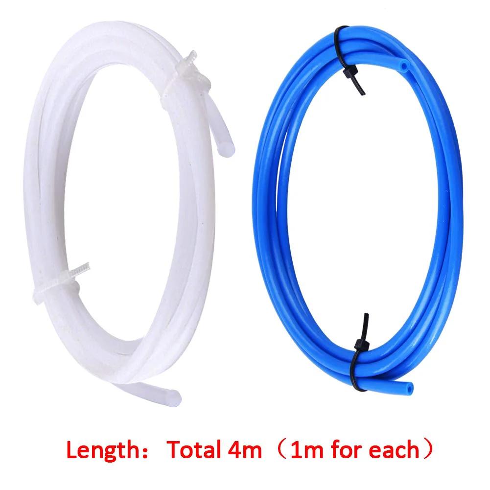 PTFE Teflon Tubing Kit For 3D Printers 1.75mm Filament, 4 x 1m Tubes, 2 coils in blue and white, heat resistant tubing