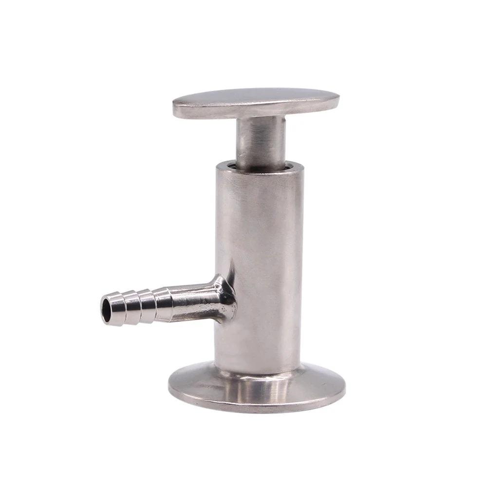 Sanitary Sample Valve One Point Five Inch Tri Clamp Ferrule With Elliptic Handle 10mm Hose Barb Outlet Stainless Steel 304