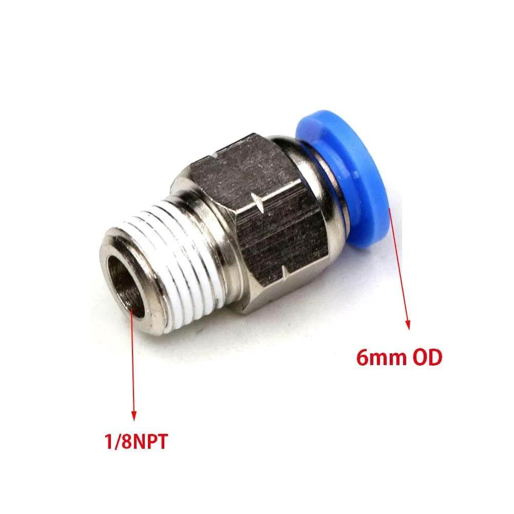 Six Millimeter To One Eighth Inch NPT Push To Connect Air Fittings Male Straight Quick Connect Pneumatic Fittings for Air Line