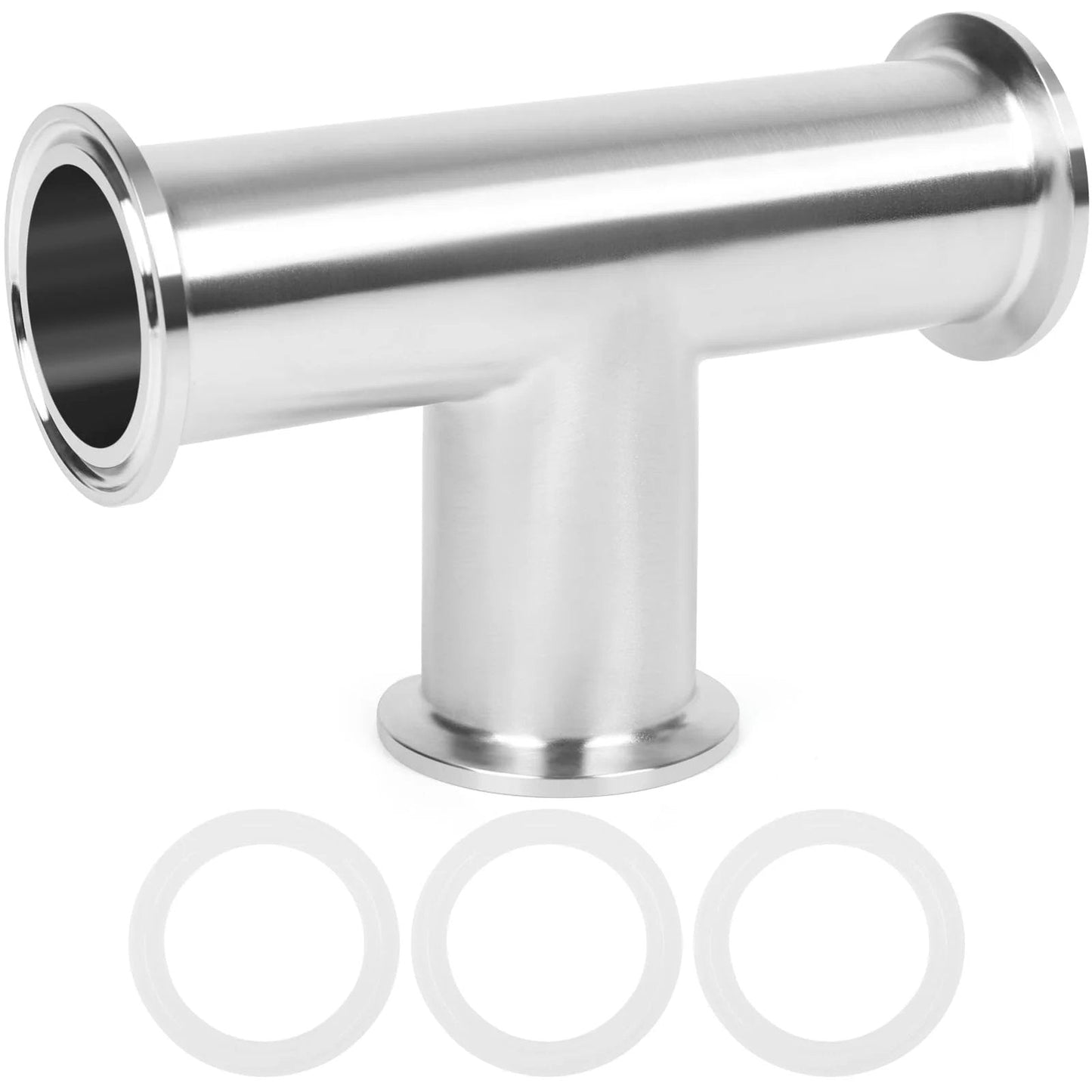 1.5 Inch Tri Clamp Tee 3 Way Sanitary Fitting Equal Tee Stainless Steel 304 Polished Tube OD 38mm For Homebrew Dairy And Beverage Piping Great For Industrial Dairy And Beverage Lines By JMCOLMT