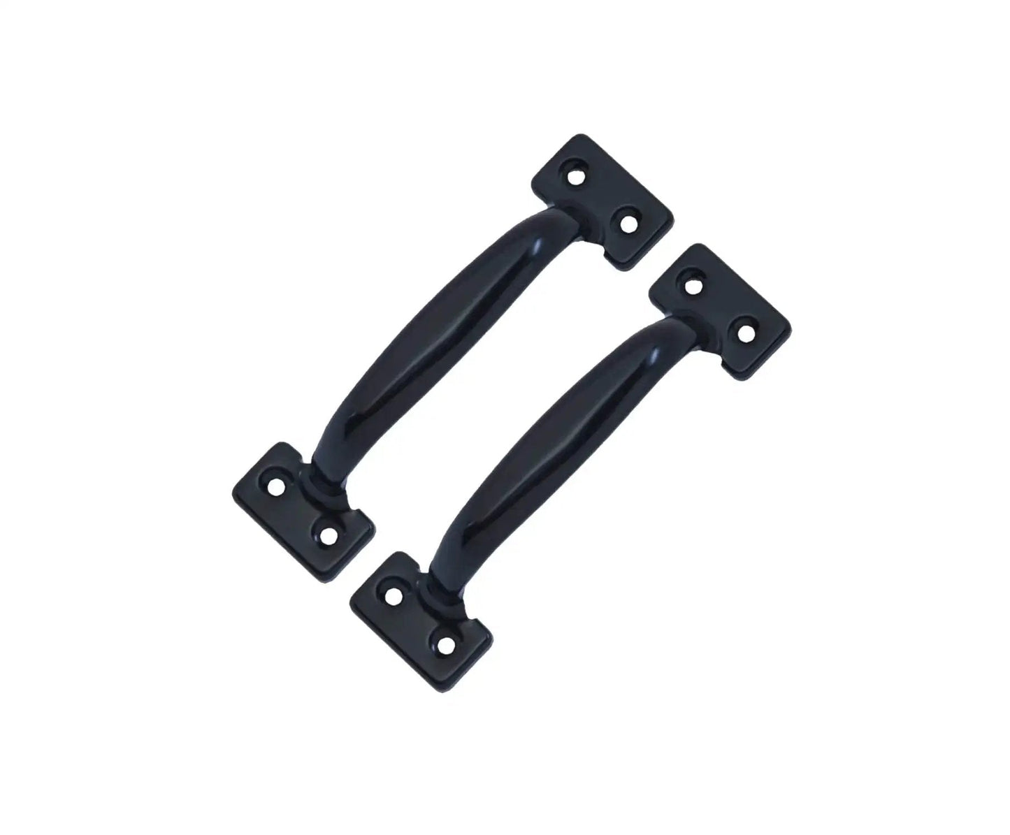 Door Pull Six And A Half Inch Steel Black Coated Surface Mount Two Pack With Mounting Hardware For Barn Garage Screen Doors Fence Gates Durable