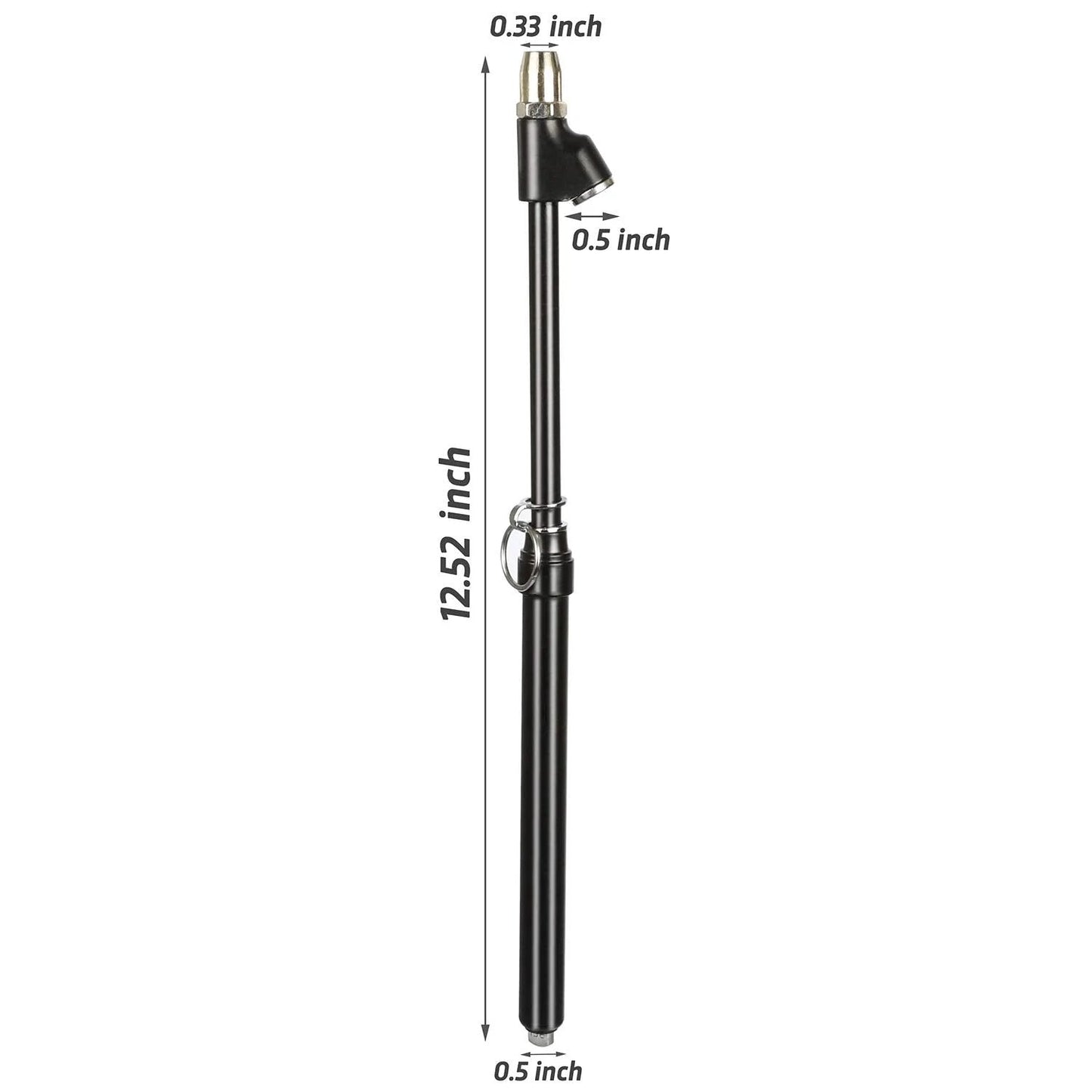 Heavy Duty Dual Head Pencil Style Air Pressure Gauge With Extended Tube 10-150 PSI Easy To Read Two Sided Scale