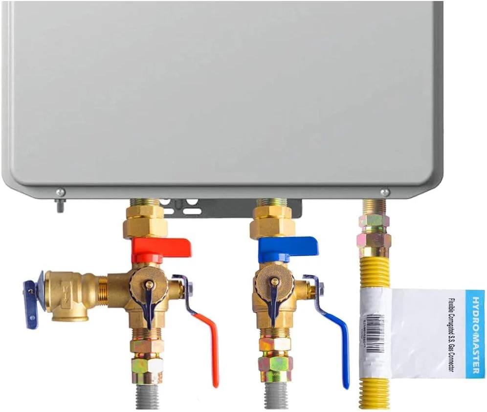 Image of installed 3/4 Inch Safety Relief Valve For Hot Water Systems No Brainer Install Brass Body With Stainless Steel Spring