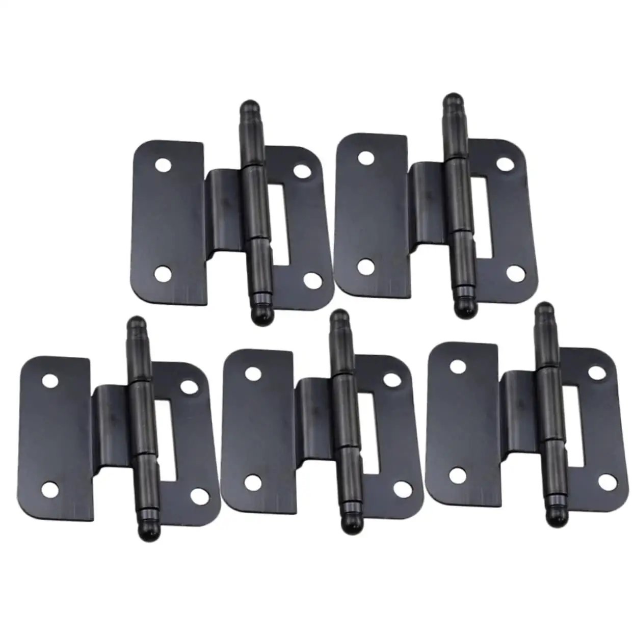 Heavy Duty Black Iron Kitchen Cabinet Door Hinges Set For Heavy Doors Six Pack 6.5 cm By 4 cm Replacement Hinges