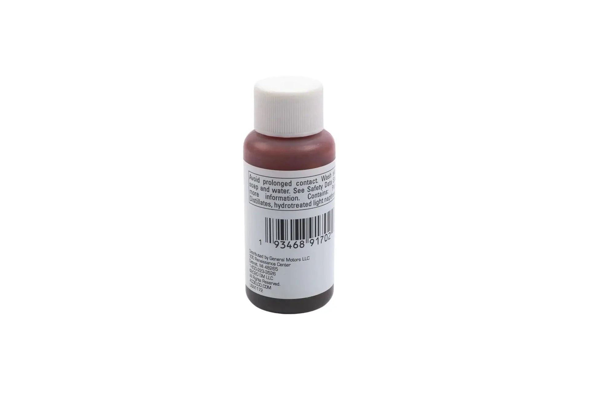 Back view of GM Original Equipment 10-5045 Multi-Purpose Fluorescent Leak Detection Dye 1 Oz with label visible