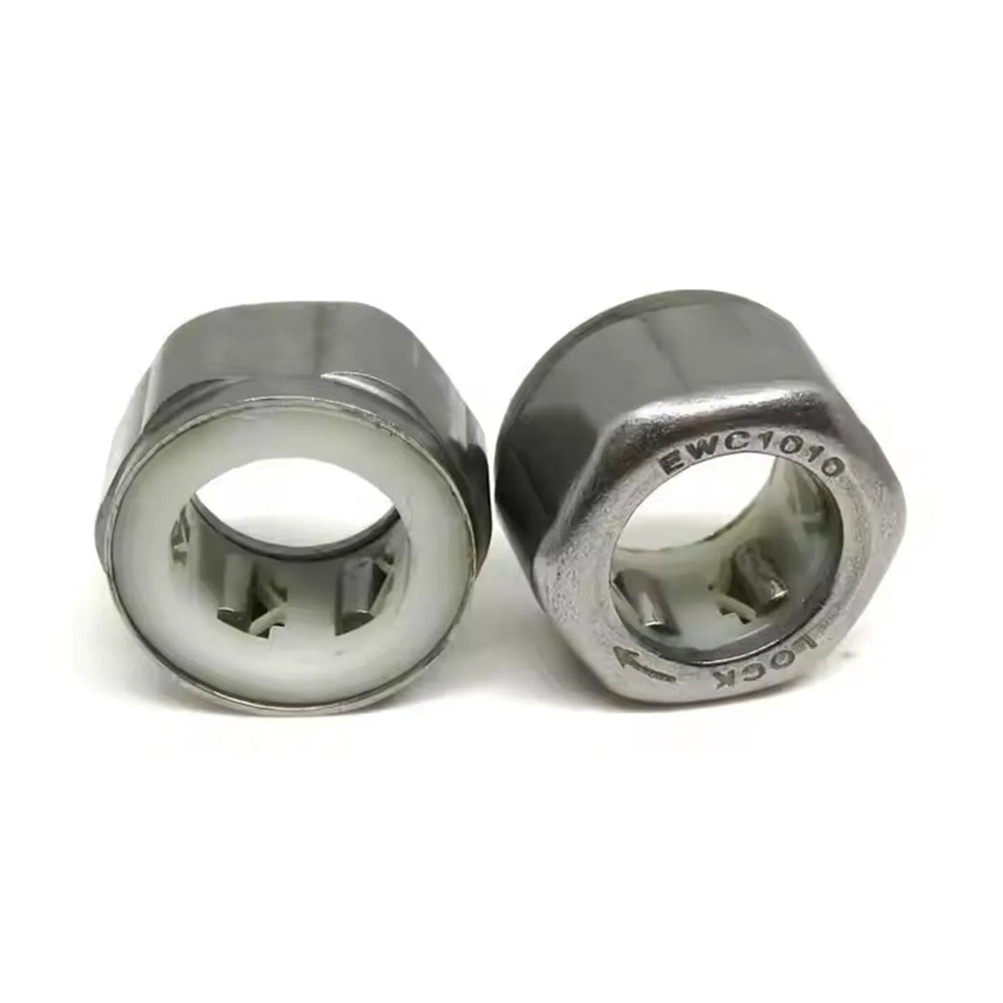One Way Clutch Needle Roller Bearing Kit 12x18x9mm, 2 Pack Unidirectional Bearings With Steel Cage For Smooth Low Noise Axial Load Applications Dope Performance EWC1209, showing two bearings side by side