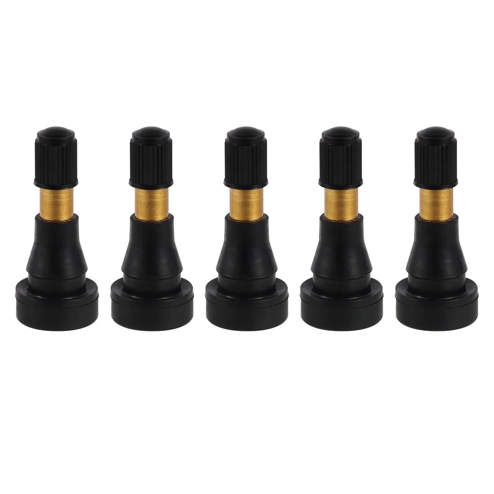 TR600HP Snap-In High Pressure Tire Valve Stems For Tubeless Rims 0.453 Inch Hole Diameter 1.71 Inch Length Pack Of 5 Brass And EPDM
