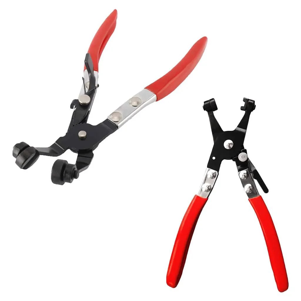 Two Piece Hose Clamp Pliers Set With 45 Degree Angle Flat Belt Hose Clamp Pliers And Wide And Flat Band Hose Clamp Pliers for automotive use