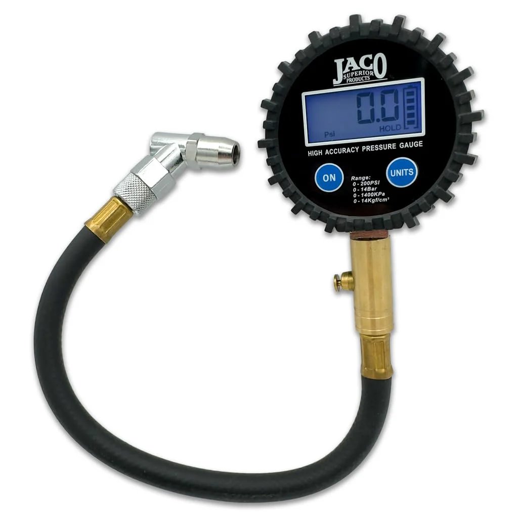 ElitePro Digital Tire Pressure Gauge delivers pro accuracy with ANSI 2A calibration, dual sensors for precise readouts.