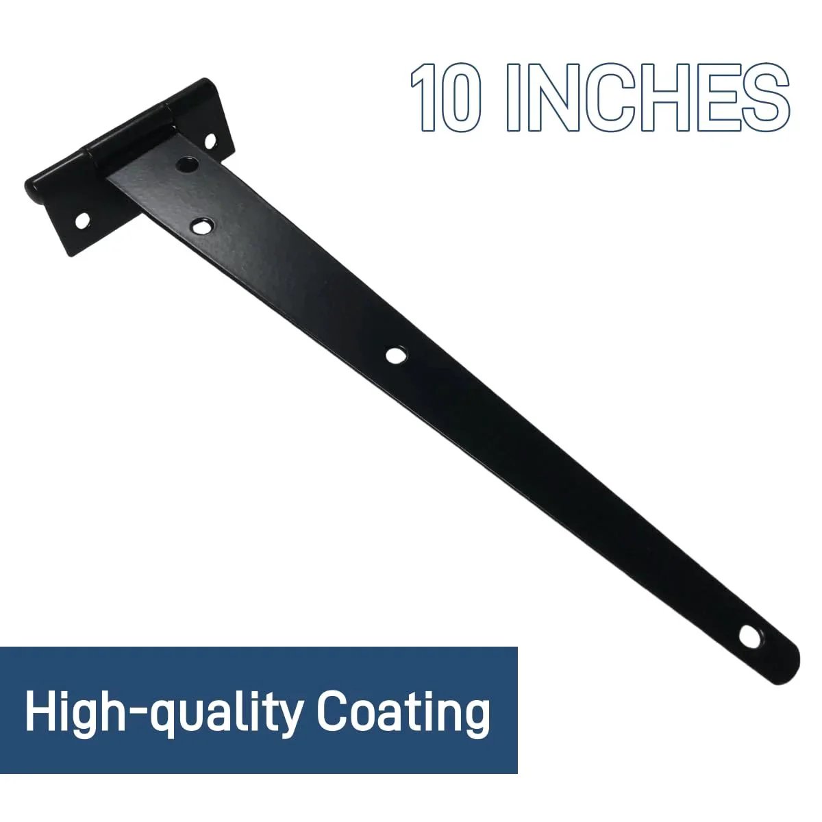 Four Pack 10 Inch T Gate Hinge Heavy Duty Outdoor Rustproof Black Strap Hinges 10 inch with high-quality coating