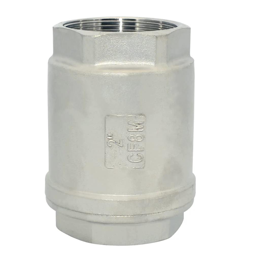 2 Inch NPT In Line Check Valve With Low Cracking Pressure 4.5 Psi And 1000 Psi Max For Water Oil And Gas Megairon Heavy Duty SS316 CF8M