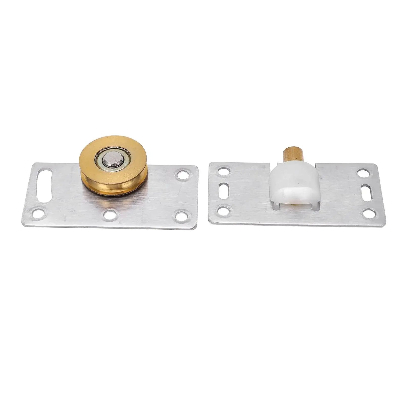 Two Sets 30mm Sliding Door Roller Wheels With Brackets Heavy Duty Stainless Steel Pulley Set For Closet Wardrobe Doors Replacement Top Mount Sliding Hardware Kit For Smooth Quiet Operation