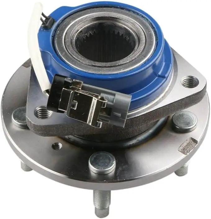 Front wheel hub and bearing assembly 513121X2 ABS sensor, 5 lug, compatible with Chevrolet and Pontiac, close-up view