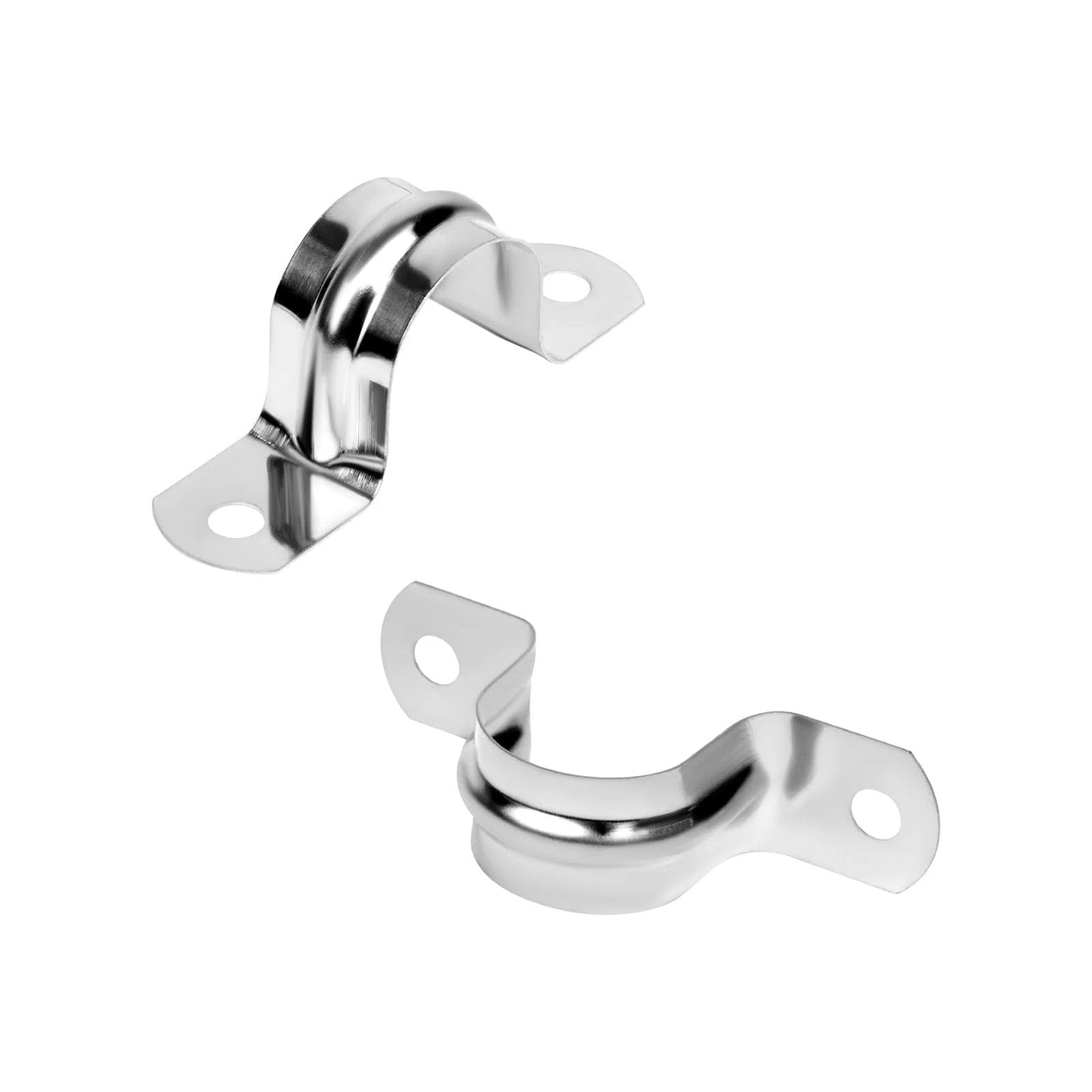 30Pcs 1 Inch Stainless Steel Conduit Clamps With 2 Hole U Bracket Straps Tension Clips For Pipe And Cable Fixing