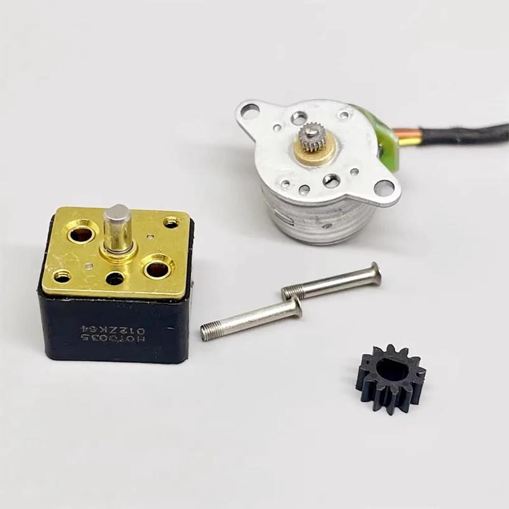 DC 5V 2 Phase 4 Wire Micro Stepper Motor 15mm With Full Metal Gearbox 1 To 35 Reduction for DIY Robots shown disassembled.