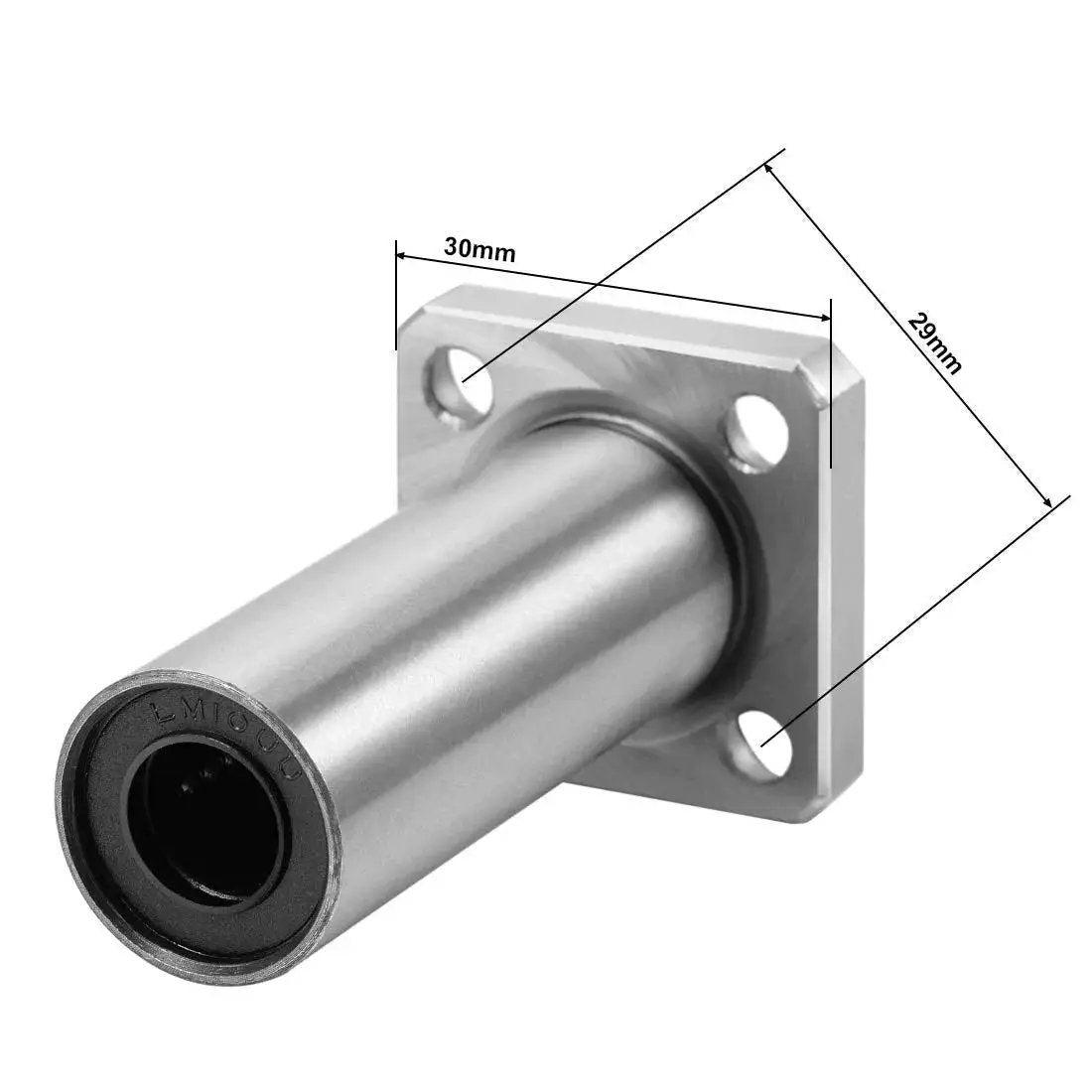 Extra Long Square Flange Linear Bearing Bushing LMK10UU 10mm Bore 19mm Outer Diameter 55mm Length Pack of 2 Sealed On Both Sides Chromium Steel