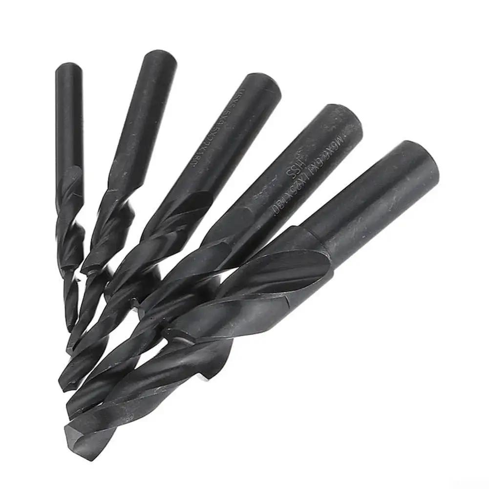 Set of Dual Function HSS Cobalt Two Stage Step Drill Bits For Metal With 90 And 180 Degree Second Stage Profiles on white background.