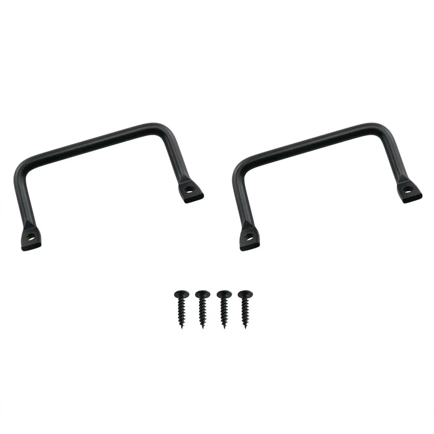 Industrial Round Bar Carry Handle Set, 2 Pieces, 100mm, Carbon Steel With Black Coating, Flat Head Tilt Puller, Heavy Duty Equipment Handle
