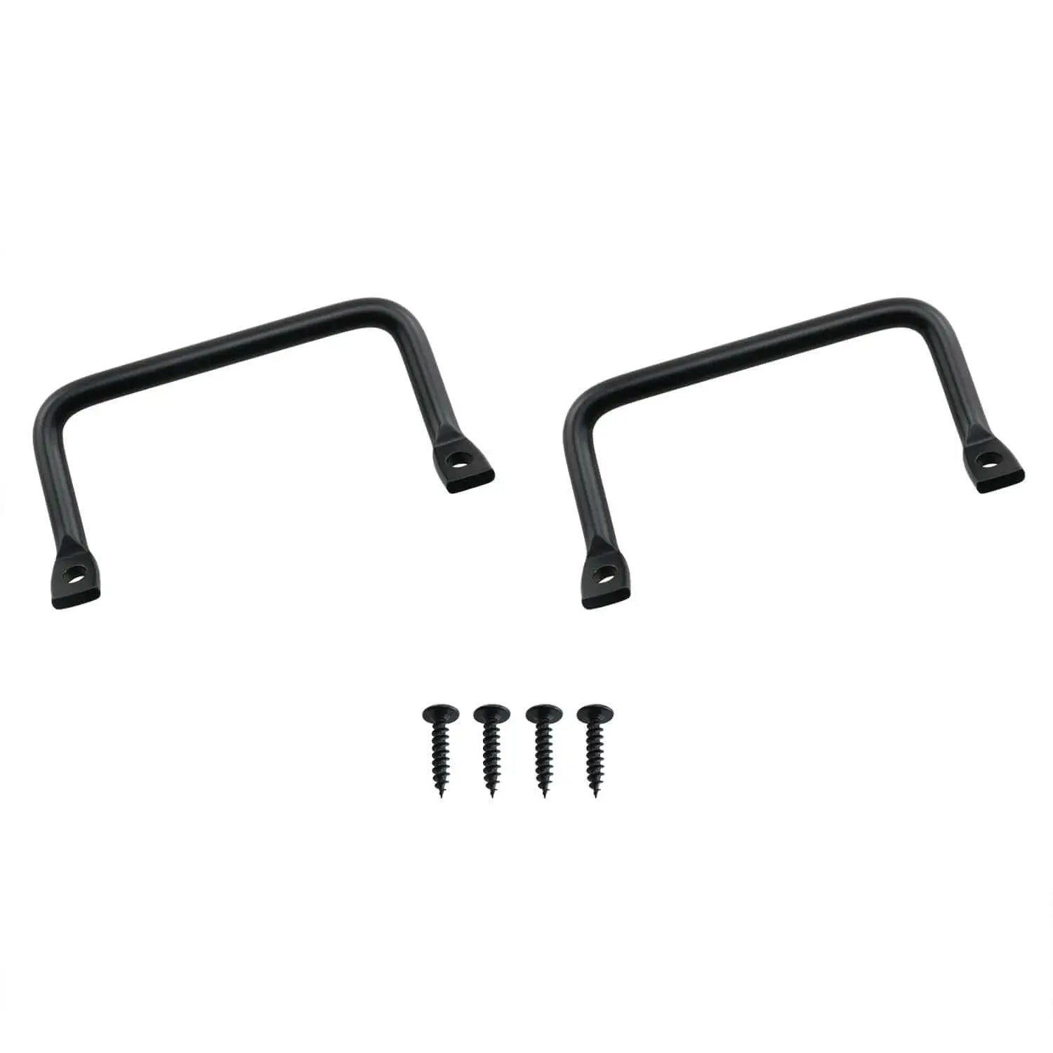 Industrial Round Bar Carry Handle Set, 2 Pieces, 100mm, Carbon Steel With Black Coating, Flat Head Tilt Puller, Heavy Duty Equipment Handle