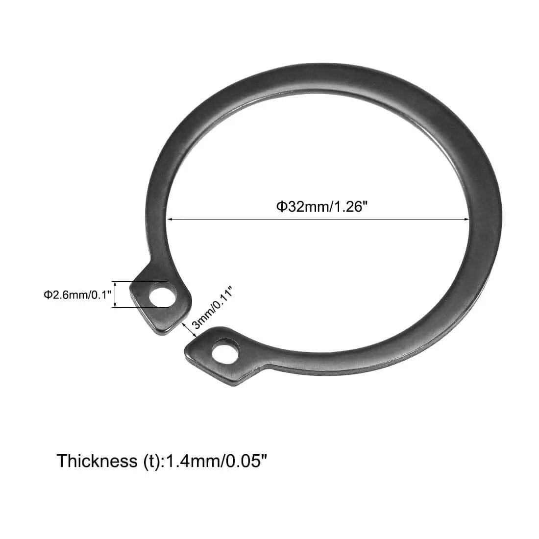 38mm External Circlips C Clip Retaining Ring 50Mn Steel 30 Pcs For Shafts In Machined Grooves Durable Heavy Duty Snap Ring Set