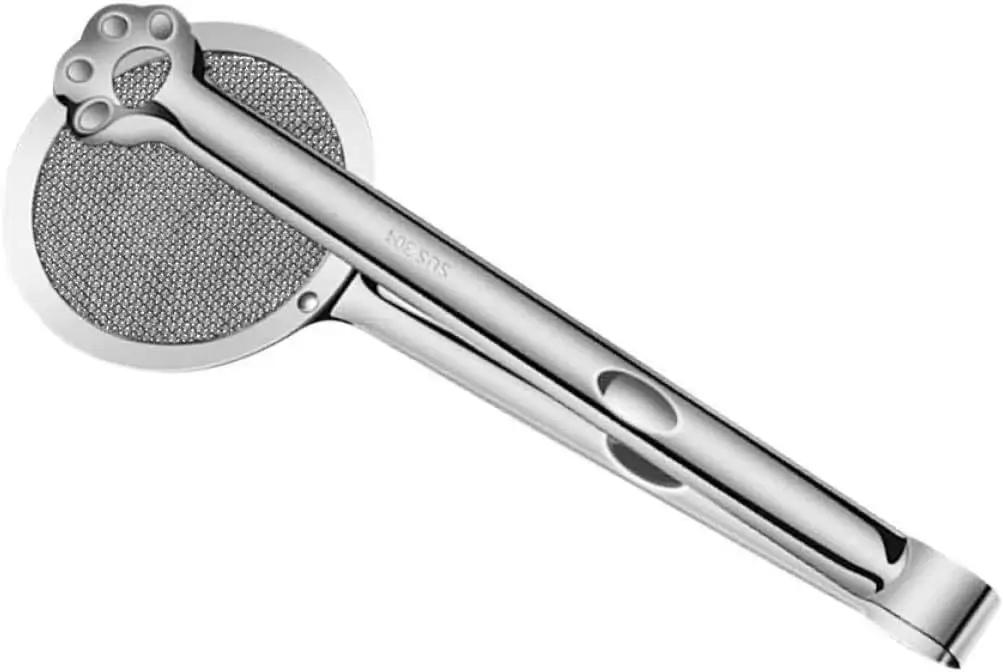 Stainless Steel Oil Strainer Spoon And Frying Oil Filter Clamp With 304 Claw Design For Kitchen Colander And Strainer Durable