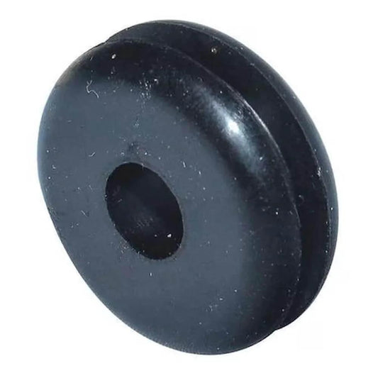 SBR Rubber Grommet One Half Inch Outside Diameter Five Thirty Seconds Inch Inside Diameter Black 60A Durometer ASTM D2000 2AA606 General Purpose