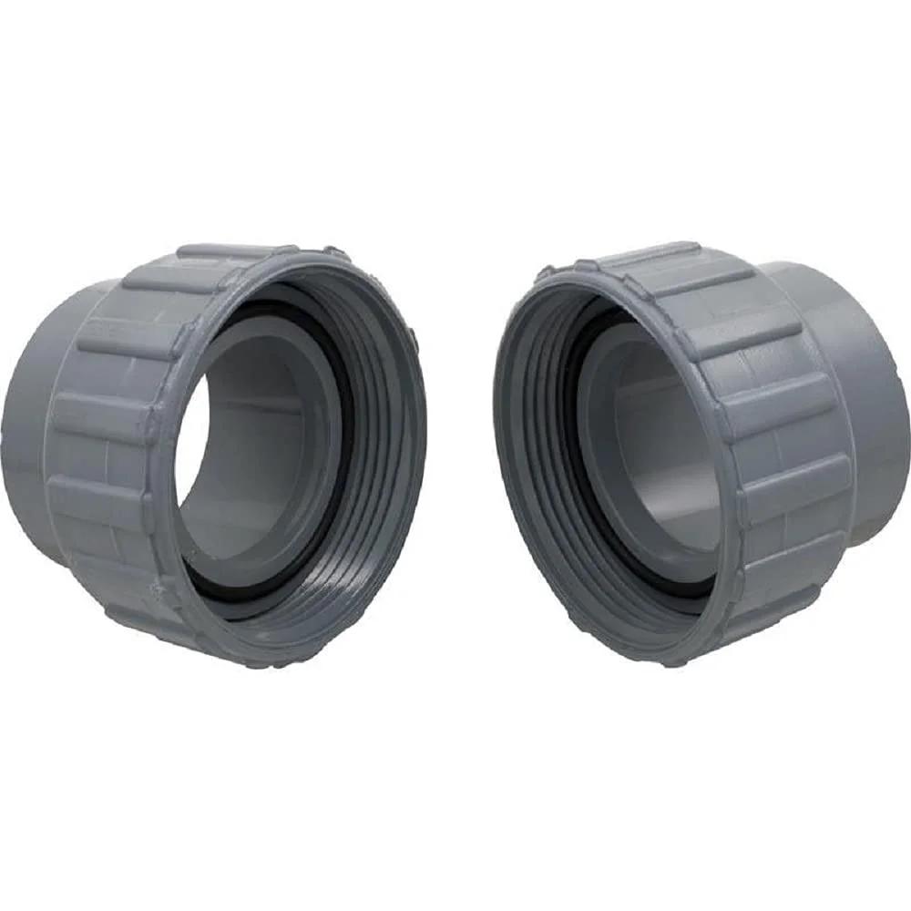 2 Inch PVC Connector Union Set With Nut For Raypak Heater Flange Kit 006723F, Durable PVC Plumbing Fittings For Spa Or Pool Heater Install, Easy Fit, Reliable Compatibility