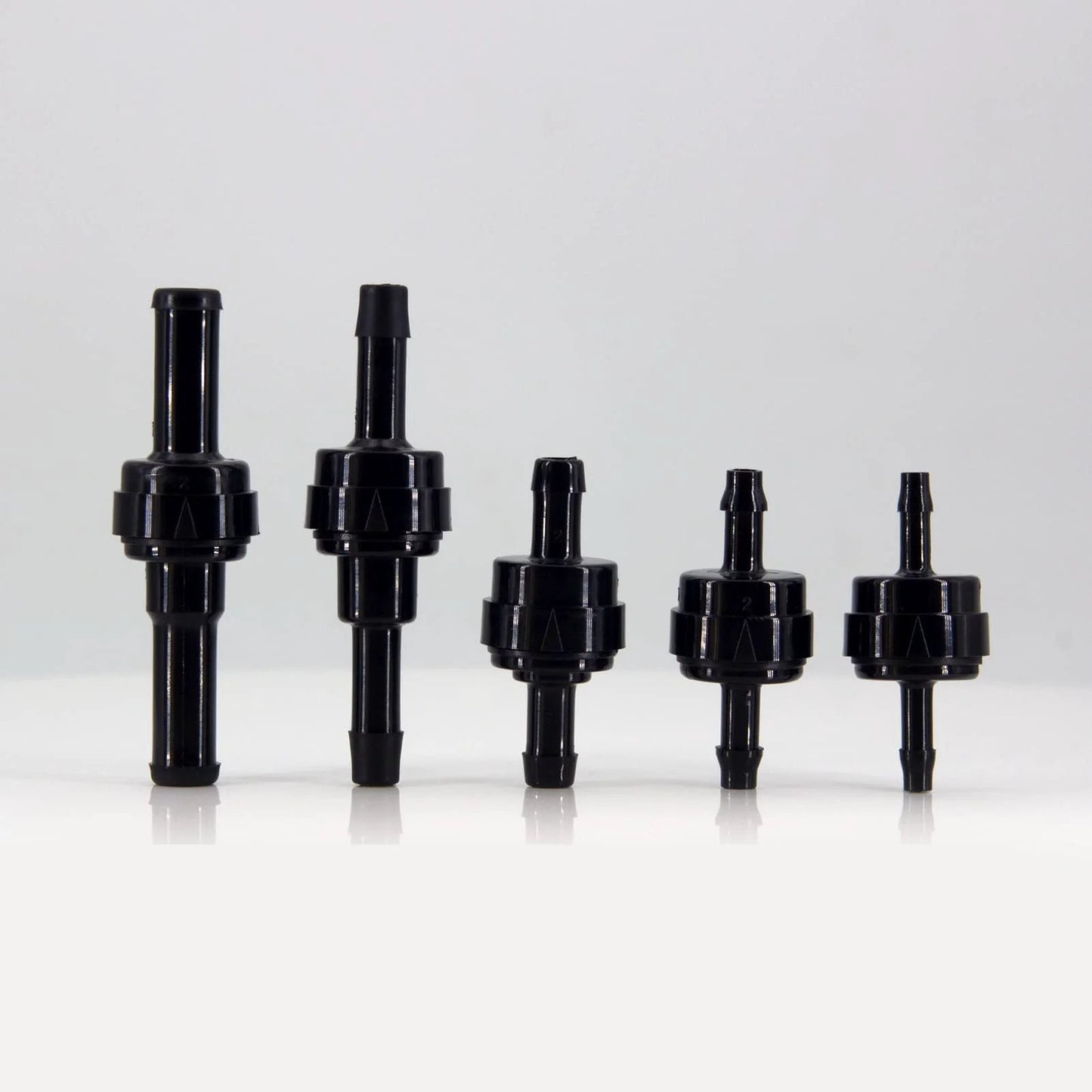 Automotive PA66 Spring Check Valves For High Temp And Corrosion Resistance, Fits 1/8 Inch, 3/16 Inch, 1/4 Inch, And 5/16 Inch Hose, 4 Mm To 9 Mm Inner Diameter Compatibility, Built Tough Black