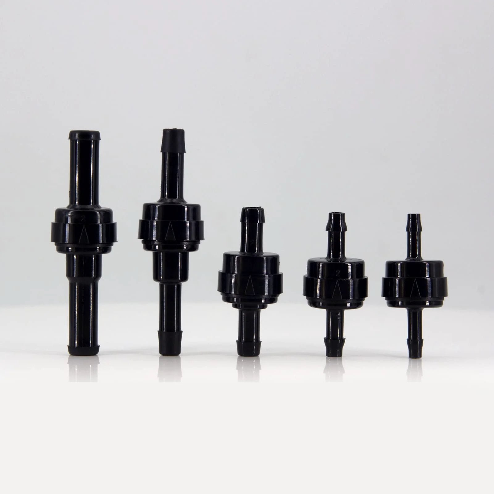 Automotive PA66 Spring Check Valves For High Temp And Corrosion Resistance, Fits 1/8 Inch, 3/16 Inch, 1/4 Inch, And 5/16 Inch Hose, 4 Mm To 9 Mm Inner Diameter Compatibility, Built Tough Black