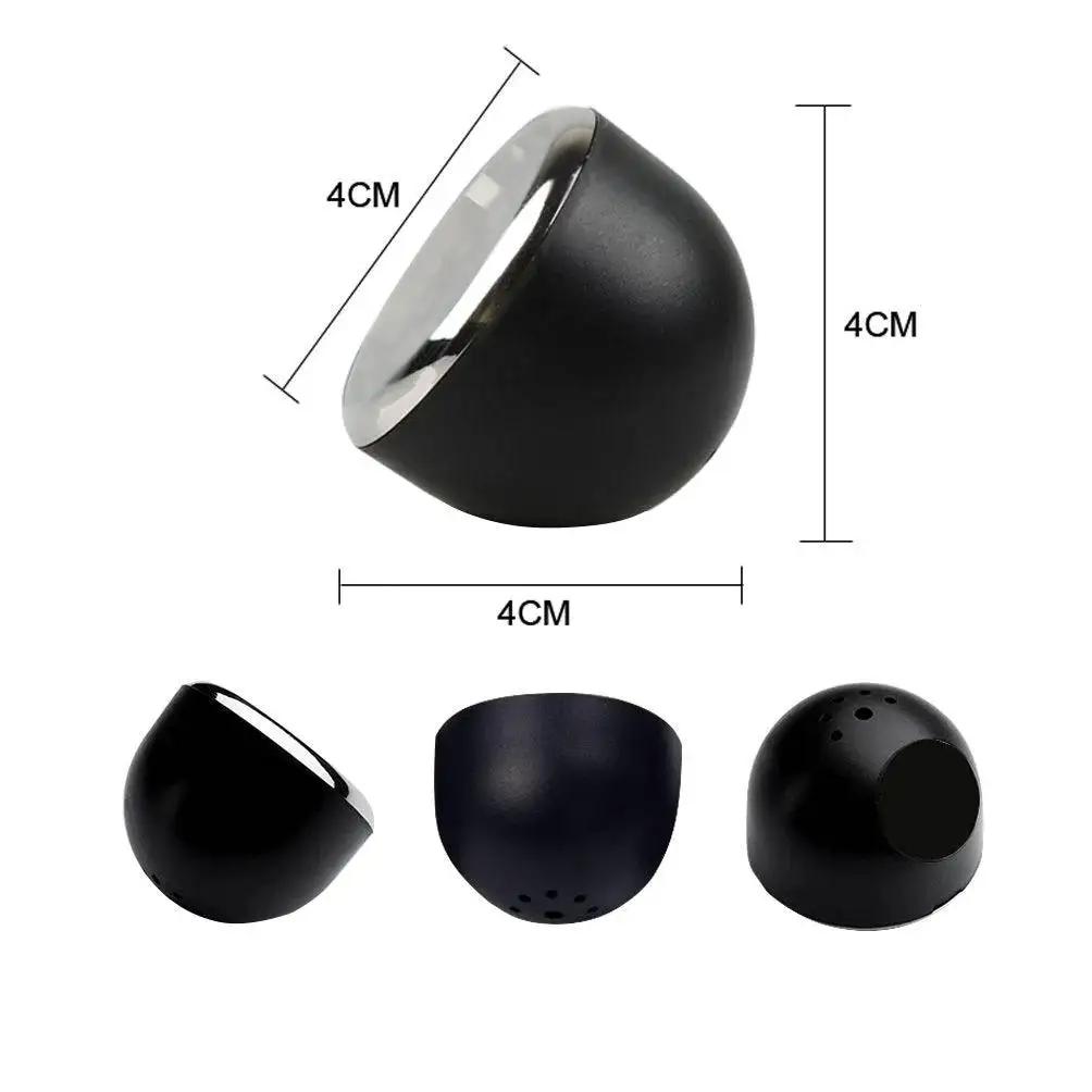 Compact Car Dashboard Thermometer with Night Glow Clip for Air Vent, 4x4x4 cm size, black round design