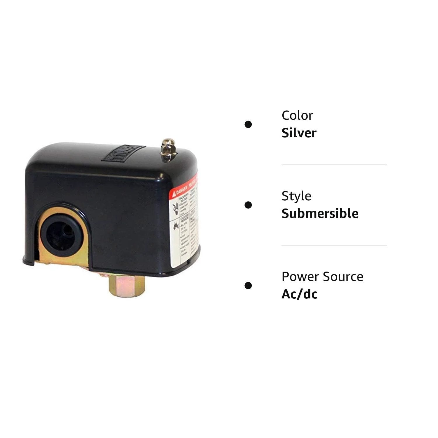 Water Well Pressure Control Switch For Your Pump 40 60 PSI Cut In Cut Off One Quarter Inch NPT NEMA 1, submersible style