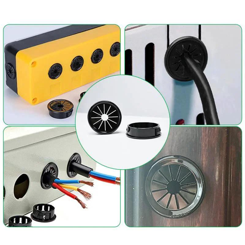 4 Pack Desk Cable Grommets 63mm Petal Buckle Nylon Snap Bushing For Cables And Wires Management And Cabinet Protection