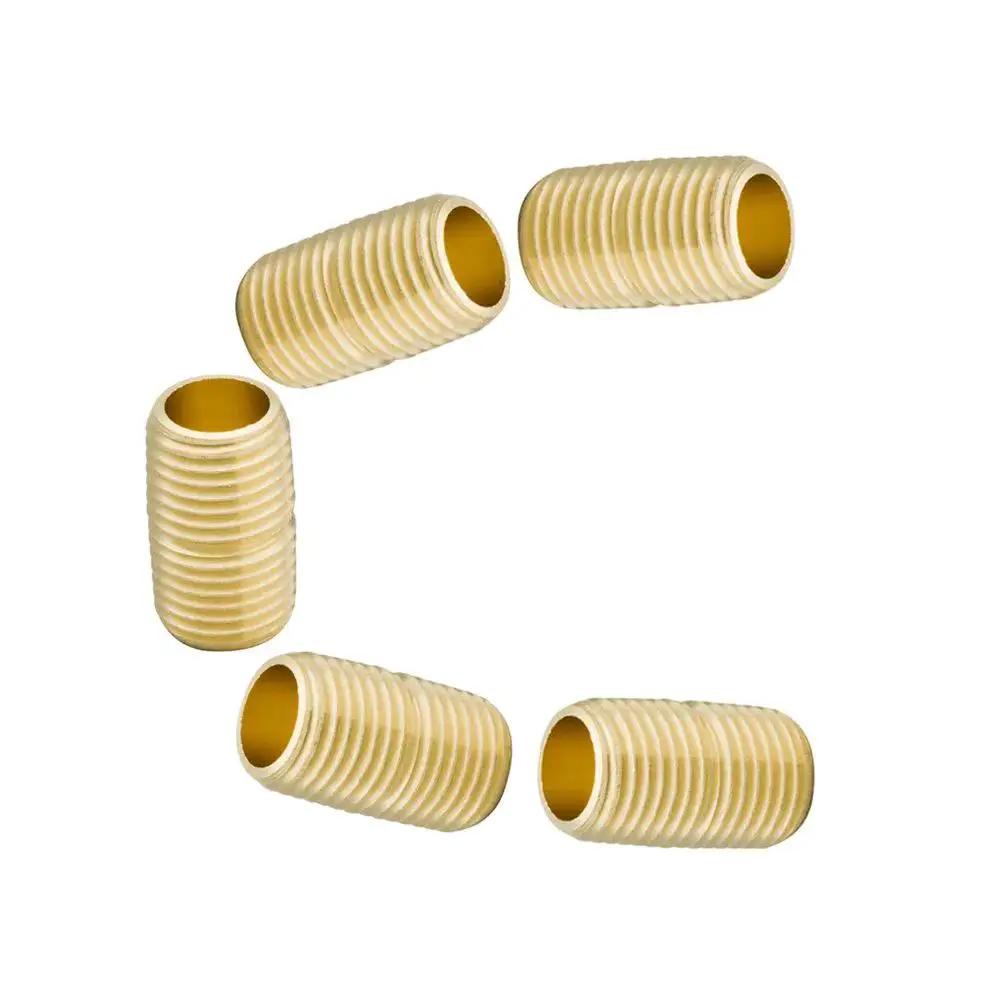 Close Nipple Brass Pipe Fitting For One Eighth NPT Male To One Eighth NPT Male Three Quarter Inch Length One Thousand Two Hundred PSI Rating One Piece