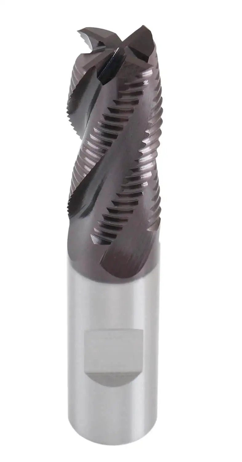 Beefy Roughing End Mill TiAlN Coated M42 Cobalt With Standard Tooth Four Flute Three Quarter Inch Diameter By Accusize