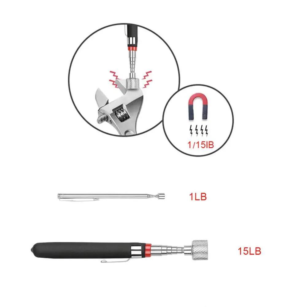 Three Pack Telescoping Magnetic Pickup Tool Set With A 15 Lb Magnet Reach From 7.2 To 30.7 Inches Plus An Extendable 1 Lb Magnet