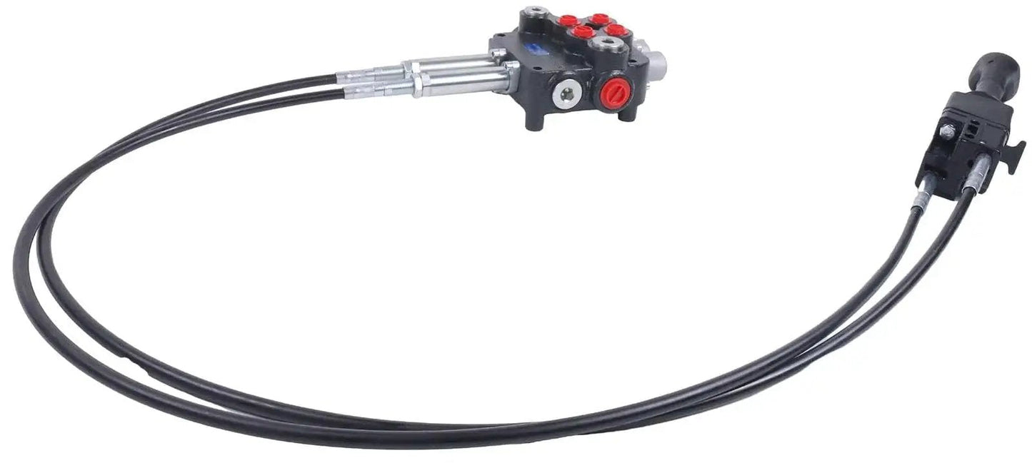 Two Spool Hydraulic Control Valve Kit With Cable Remote Joysticks For 21 Gpm Flow 80 Lpm Model P80 Adjustable Relief Valve