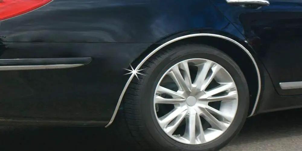 Universal Vehicle Body Molding Trim One Half Inch Wide 18 Feet Chrome Finish UV installed on car wheel arch