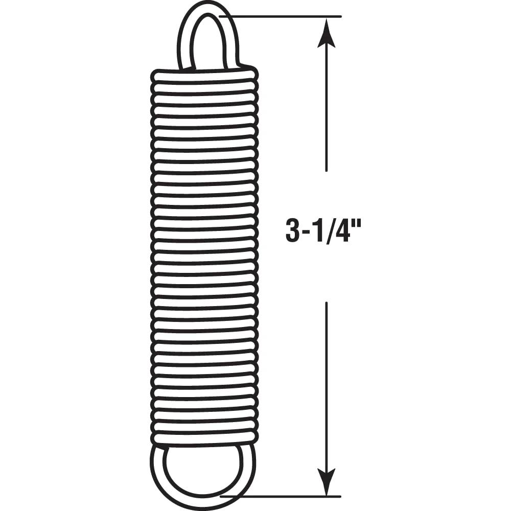 Extension Spring For Appliances Auto Marine Tools And More, Nickel Plated Steel, 0.072 Gauge, Five Eighths Inch Outside Diameter, Three And A Quarter Inch Length, Single Loop Open, Prime Line SP 9618 Compatible, 2 Pack, Heavy Duty Spring Steel