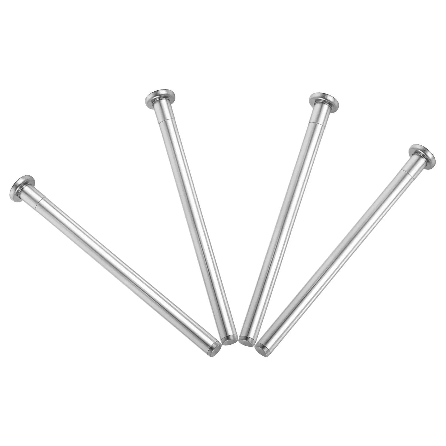 Four Pack Three Point Five Inch Door Hinge Pins Stainless Steel Replacement Kit For Interior Doors DIY Ready Hinge Bushing Repair Set With Extra Pins Silver Durable For Simple Installation And Quick Fixes. Silver, front view.